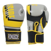 Ringside WH/BL 오메가 스파링 복싱 장갑 510g, Silver/Yellow