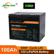 차량용인버터 캠핑용 전체 용량 12V 100Ah LiFePO4 배터리 팩 내장 100A BMS 6000 + 딥 사이클 백업 RV, 1.12V 100Ah