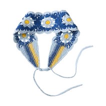 크로 셰 뜨개질 터번 두건 다채로운 머리 랩 꽃 니트 헤드 kerchief girls tie back turban lovely photo props