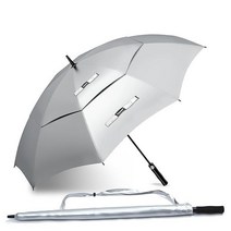 62/68 인치 UPF50+ Uv 우산 대형 골프 우산 자동 초대형 이중 캐노피 비 우산 실버/블랙, 68 Inch uv umbrella
