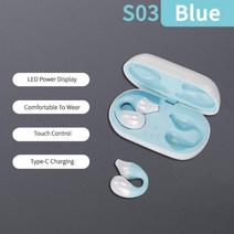 골전도 블루투스 이어폰 무선 골전도 개념 HiFi 무선 헤드폰 TWS 블루투스 5.2 이어 클립 이어폰 스포츠, 02 S03 Blue