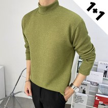 애드매이브 [1+1] 남자 스판 골지 반목폴라 니트티(8color)