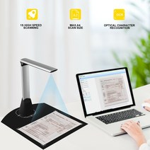 북스캔 Sihao 휴대용 문서 스캐너 카메라 LED 라이트 고화질 캡처 A4 파일 북 인식 및 전자 책 제작, 한개옵션0