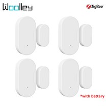 스마트스위치 누워서불끄기 자동조절 Woolley-Zigbee 도어 윈도우 센서 열림 닫힘 감지기 무선 미니 홈 알람 알림 구글 알렉사 지원, [03] 4PCS Sensor