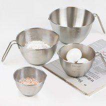 [리본제이]국내 제작 304 스텐 믹싱 계량컵 4종세트 (250ml500ml750ml1200ml), 4종세트(250ml+500ml+750ml+1200ml)