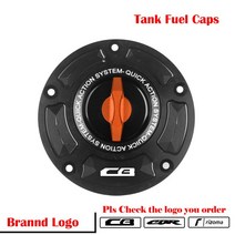 CNC 알루미늄 키리스 레이싱 퀵 릴리스 오토바이 탱크 연료 캡 케이스 가스 커버 혼다 CBR650R/F CBR1000R, 07 Orange_03 Rizoma LOGO