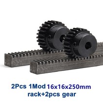 랙기어 2pcs 1mod 16x16x250mm 2pcs 스퍼 피니언 24teeth 1, 24개의 치아, 10mm