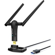 BrosTrend 1200Mbps 장거리 USB Wi-Fi 어댑터 윈도우 11/10/8.1/8/7의 PC 데스크탑 노트북용 무선 듀, 한개옵션0