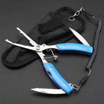 라인테크 5in1 다기능 낚시 플라이어, 블루