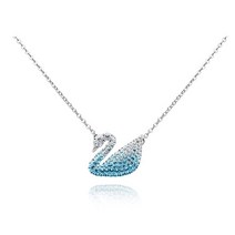 스와로브스키 [스와로브스키 SWAROVSKI] 5512095 ICONIC SWAN 블루 스완 로듐 플래팅 목걸이