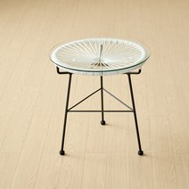 코드테이블 야외 아웃도어 원형 아카풀코 라탄, 화이트