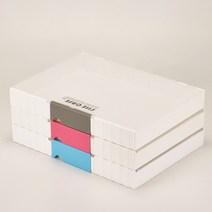 소호리빙 플라스틱 투톤 화일케이스 레고박스 화일보관함 소 대, 3개, 블루(소)