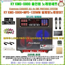 금영KMS-S900+MPS-120WM장착 이동식노래방기기세트/12형우퍼 400W출력/무선마이크2개포함/블루투스-FM라디오-조명효과 지원/회사휴계실-요양병원-노래교실-팬션용 세트, 금영KMS-S900+MPS-120WM SET