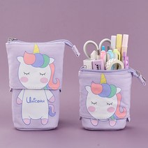 [마치] 폴딩 대형 캔버스필통 3종, 퍼플유니콘