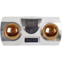 욕실히터조명 2 3 구 방수 난로 전기 난로 벽걸이, 2등 반투명