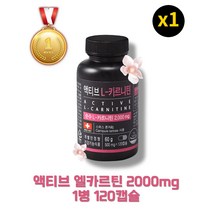 [당일출고][본사정품] 액티브 엘카르니틴 2000mg 1병 120캡슐 20일분 순수 L-카르니틴 타르트레이트 체지방억제 체중감량 체지방감소 다이어트식품 지방, 120캡슐(1box)