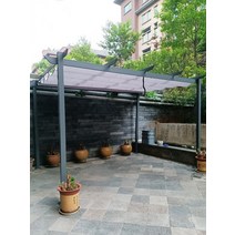 테라스파고라 바베큐 캐노피 야외 전망대 정원 알루미늄 합금 포도 프레임 안뜰 파빌리온 스테인레스 스틸 단철 천막, [21]