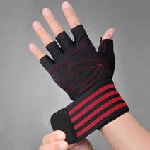 경량저중량바벨원판 원암 덤벨 로우 해머 컬 역도 장갑 남성 여성 운동 바벨 손목 지원 Cossfit 훈련 보호, L, 02 Red gym gloves