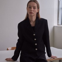 38컴온커먼 Collar Tweed Jacket (Black)