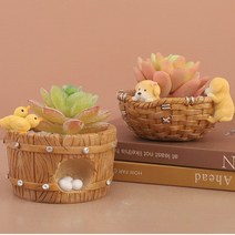 시골애니멀즈 다육이 미니 화분, 강아지 병아리