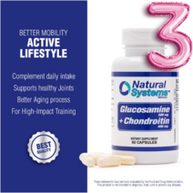 퇴행성 관절염 글루코사민 콘드로이친 MSM 영양제, 3통, 60캡슐