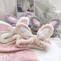 꿀템모아 미용모자 토깽이 헤어밴드 머리띠 토깽이머리띠 세안머리띠, 베이비핑크, 베이비핑크