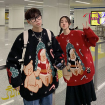 TANC탕크 SY221크리스마스 니트 라운드넥 커플 루즈핏 스웨트 캐주얼 패션 스웨터