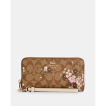 [해외]코치 LONG ZIP AROUND WALLET IN SIGNATURE CANVAS WITH EVERGREEN FLORAL PRINT