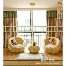 헤븐인 라탄의자 창의 발코니 등나무 의자 게으른 소파 목회 패션 다다미 싱글 소파 의자 레저 그룹, 원색 라지 7 종 세트 풀세트, 1개