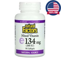 네추럴팩터스 혼합 비타민E 134mg 200IU 토코페롤 감마 델타 베타 90캡슐, 134mg 200IU 90캡슐