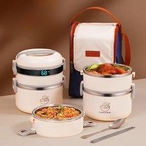 직장인도시락통 보온통 3단 스텐 도시락통 가방, 4단-핑크 3360ML+보냉백