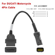 수리 KTM OBD 2 연장 케이블 커넥터 오토바이 Motobike For YAMAHA HONDA Moto SUZUKI Ducati Kawasaki, 08 For Ducati 4pin
