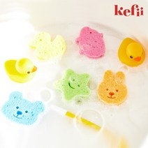 케피 케피버블 매직스펀지 천연해면 아기목욕스펀지 유아목욕스펀지, 단일, 블루 (곰돌이)