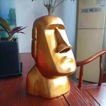 모아이석상 소품 거실티슈 이스터섬석상모아이 상자북유럽 소품장식품, 코 모양 골드