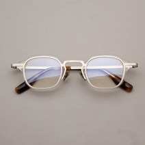 하우스브랜드 초경량 금속테 뿔테 안경 티타늄 가벼운 얼굴형에 맞는 대학생 남녀공용 하금테 원형 스퀘어