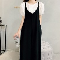코지 여자 심플 베이직 끈나시 와이드 통바지 점프수트