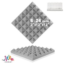 방음 패널 단영 흡음판 셀프 시공 스튜디오 어쿠스틱 폼 처리 보드 룸 녹음 스튜디오 벽, 테이프를 가진 24 PC, 회색, 고밀도