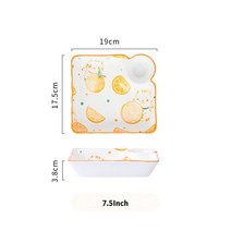 북유럽 스타일 디너 접시와 요리 오렌지 홈 세라믹 식기 국수 그릇 베이킹 트 만두 접시, [11] 7.5In Dumpling Plate