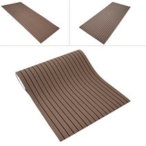 KT GouMei 최신 EVA 폼 모조 티크 장식 보트 바닥 데크 미끄럼 방지 매트 요트 바닥재 자가 접착 240cm x 89.9cm (라이트 브라운 화이트 스트라이프 89.9c, 94.5 x 35.4
