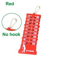 골프 타수 계산기 카운터 홀 스트로크 퍼트 점수 카드 점수 표시기 키 체인 점수 훈련, 레드-노 후크