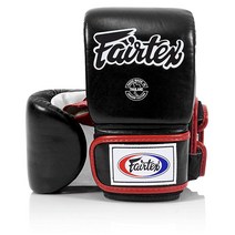Fairtex 무에타이 백 장갑 TGO3 - 슈퍼 스파링 백 장갑 - 오픈 엄지 - 핑크/블랙 XL, Black/White/Red