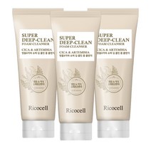 병풀+약쑥 슈퍼 딥 클린 폼 클렌저 220ml 대용량 저자극 촉촉 어성초 시카 함유 휩 클렌징, 3개