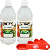 Heinz All Natural Distilled White Vinegar 5% Acidity 16 Ounce Glass Bottle (Pack of 2) with By The C, 1