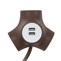 파워존 테트라포드 디자인 멀티탭 3구 USB 익스텐디드 브라운 3m, 단품, 단품