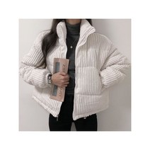 여성 코듀로이 숏패딩 골덴 소프트 하이넥 겨울 왕골덴
