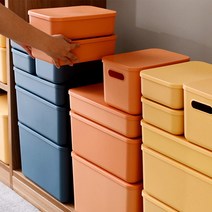 피피에프 더 컬러 리빙박스 다용도 수납 정리 팬트리 특대형01 24L, 네이비, 4개