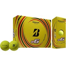 브리지스톤 Bridgestone e6 골프공 화이트 1 다스, 2019년 모델, 노란색