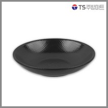 [돌산멜라민] 체크(흑) - 원형 찬기 (업소용그릇 멜라민그릇 예쁜그릇 식당접시 멜라민볼 멜라민찬기 검정색그릇), (DS-7757), 3호