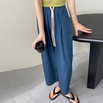 코카마니 여성 밴딩 셔링 배기핏 예쁜 청바지 편한 팬츠