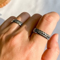 알러지 없는 사슬 체인 써지컬스틸 검지 우정 반지